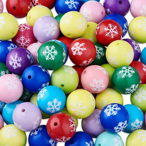 Bubblegum Beads Assorted Beads Set BIG Beads 20mm Beads Acrylic Beads Lot Snowflake Beads Christmas Beads Focal Beads BULK Beads 100pcs PRE
