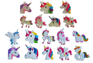 Unicorn Charms Set Fairy Tale Charms Unicorn Pendants Glow in the Dark Charms Fantasy Charms Assorted Charms Set 34pcs