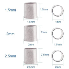 Load image into Gallery viewer, Crimp Beads Silver Crimp Beads Tube Crimp Beads 1.5mm to 2.5mm 3 Sizes Findings Wholesale Crimp Beads 3000pcs Brass
