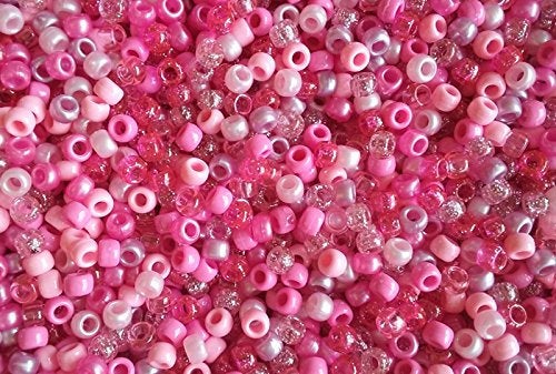 BULK Beads Assorted Beads Pink Beads Assorted Pink Beads Glitter Beads Pony Beads Wholesale Beads Assorted Beads Mix 500pcs
