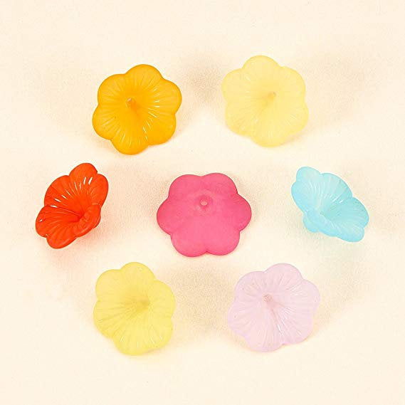 Acrylic Flower Beads Bulk Beads Assorted Flower Beads Assorted Beads Mix Wholesale Beads 21mm Beads Frosted Flower Beads 590pcs