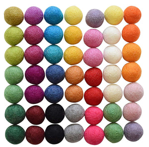 Wool Beads Felted Wool Beads Rainbow Beads BULK Beads Wholesale Beads Assorted Felt Beads 100 percent Wool 25mm Beads BIG Beads 50pcs