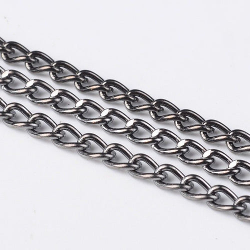 Black Chain Gunmetal Chain Black Curb Chain Bulk Chain Wholesale Chain 10 feet Twist Chain