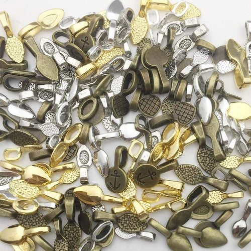 Glue On Bails Pendant Bails Assorted Bails Gold Bails Bronze Bails Silver Bails Wholesale Bails BULK Findings 130pcs