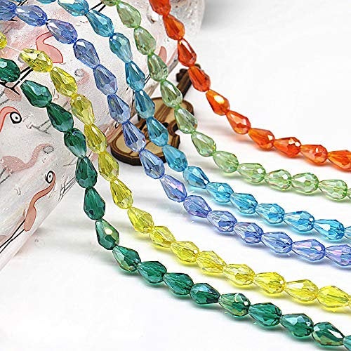 Bulk Beads Glass Beads Teardrop Glass Beads Teardrop Beads Wholesale Beads Loose Beads Assorted Colors 1600pcs 6mm Beads