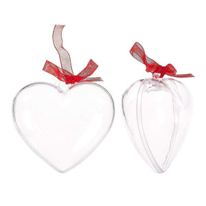 Heart Ornaments Clear Ornament Blanks Blank Ornaments Clear Heart Ornament Christmas Ornaments DIY Crafts Fillable Ornaments 24pcs 2.7"