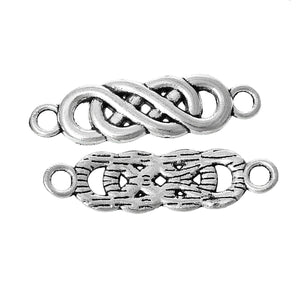 Infinity Pendants Connectors Double Infinity Charms Antiqued Silver Bracelet Connectors 22mm 45pcs Bulk Charms Wholesale Charms