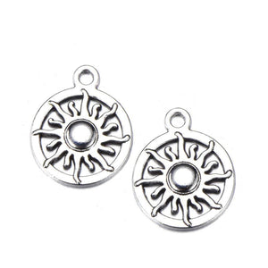 Celestial Charms Celestial Pendants Silver Charms Set Antiqued Silver Sun Charms Sun Pendants Moon Charms 50pcs BULK Charms