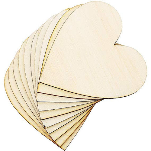 Wooden Heart Blanks Heart Ornament Blanks BULK Wooden Blanks Ornament Blank Hearts Wholesale Heart Shaped Blanks 50pcs 3.15