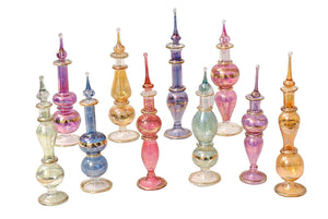 Perfume Bottles Assorted Glass Vials Genie Vials Genie Bottles Essential Oil Bottles Blown Glass Bottles set of 10 4"