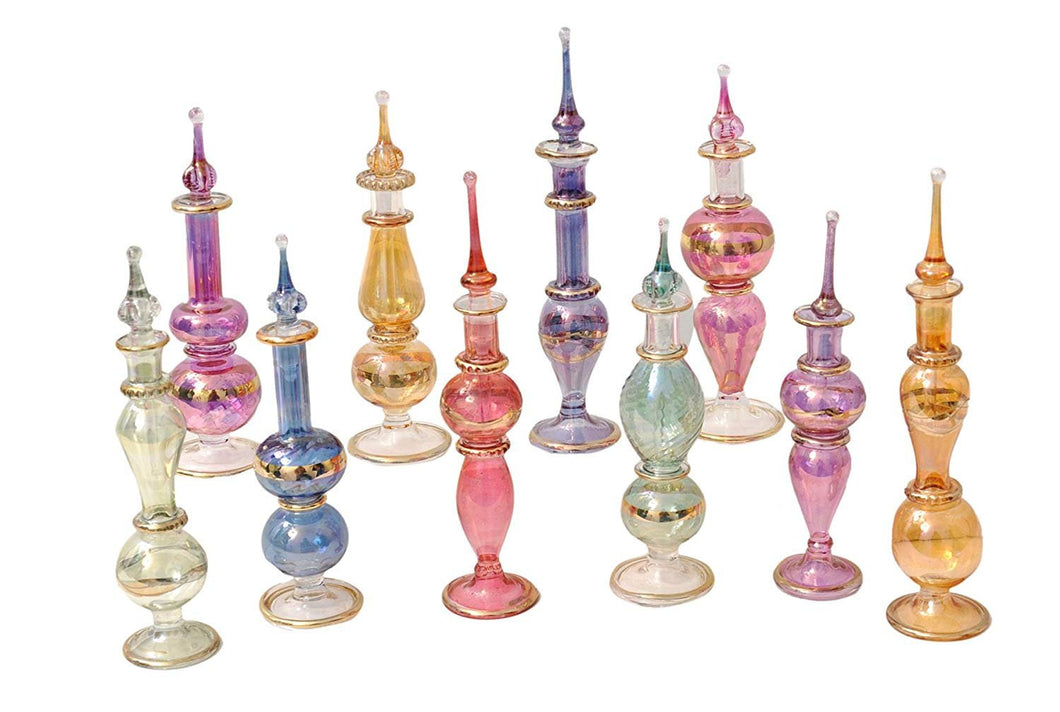 Perfume Bottles Assorted Glass Vials Genie Vials Genie Bottles Essential Oil Bottles Blown Glass Bottles set of 10 4