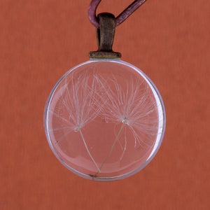 Glass Ball Charm Glass Ball Pendant Dandelion Seed Pendant Glass Globe Pendant Crystal Ball Charm Clear Ball Charm Glass Charm 27mm