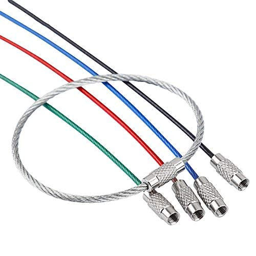 Wire Keychain Cables Wire Key Chains Screw Clasps Key Rings Assorted Keychains Lot Key Chain Set 20pcs