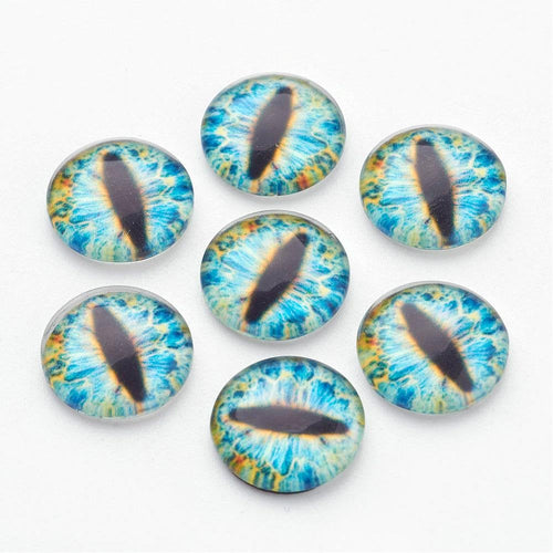 Dragon Eye Cabochons Dragon Eyes Glass Eye Flatbacks Flat Back Cabochons Glass Domes 12mm Cabochons BULK 50pcs