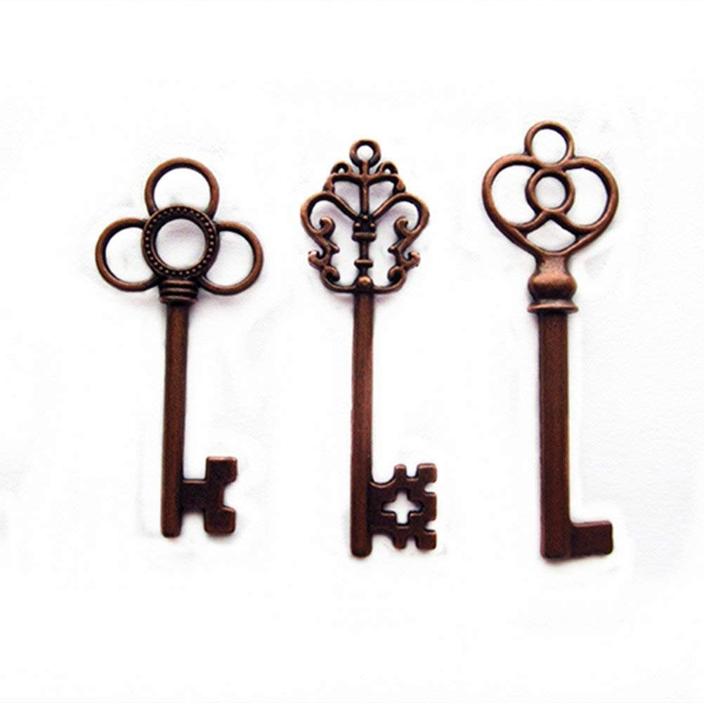 Bulk Skeleton Keys Key Pendants Steampunk Keys Big Keys Mixed Metal Keys Assorted Keys Copper Keys Copper Skeleton Keys 30pcs