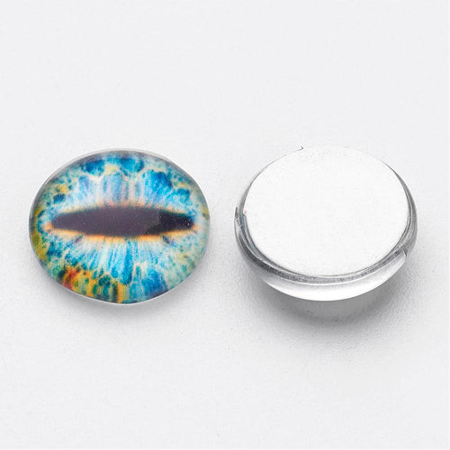 Eye Cabochons Round Glass Cabochons 12mm Flat Back Cabochons Dragon Eye Flatbacks FlatBacks 6pcs