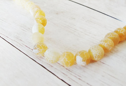 Gemstone Beads Dragon Vein Agate Beads Yellow Gemstone Beads 8mm Beads Crackle Beads Yellow Agate Beads Authentic Gemstones 10 Pieces