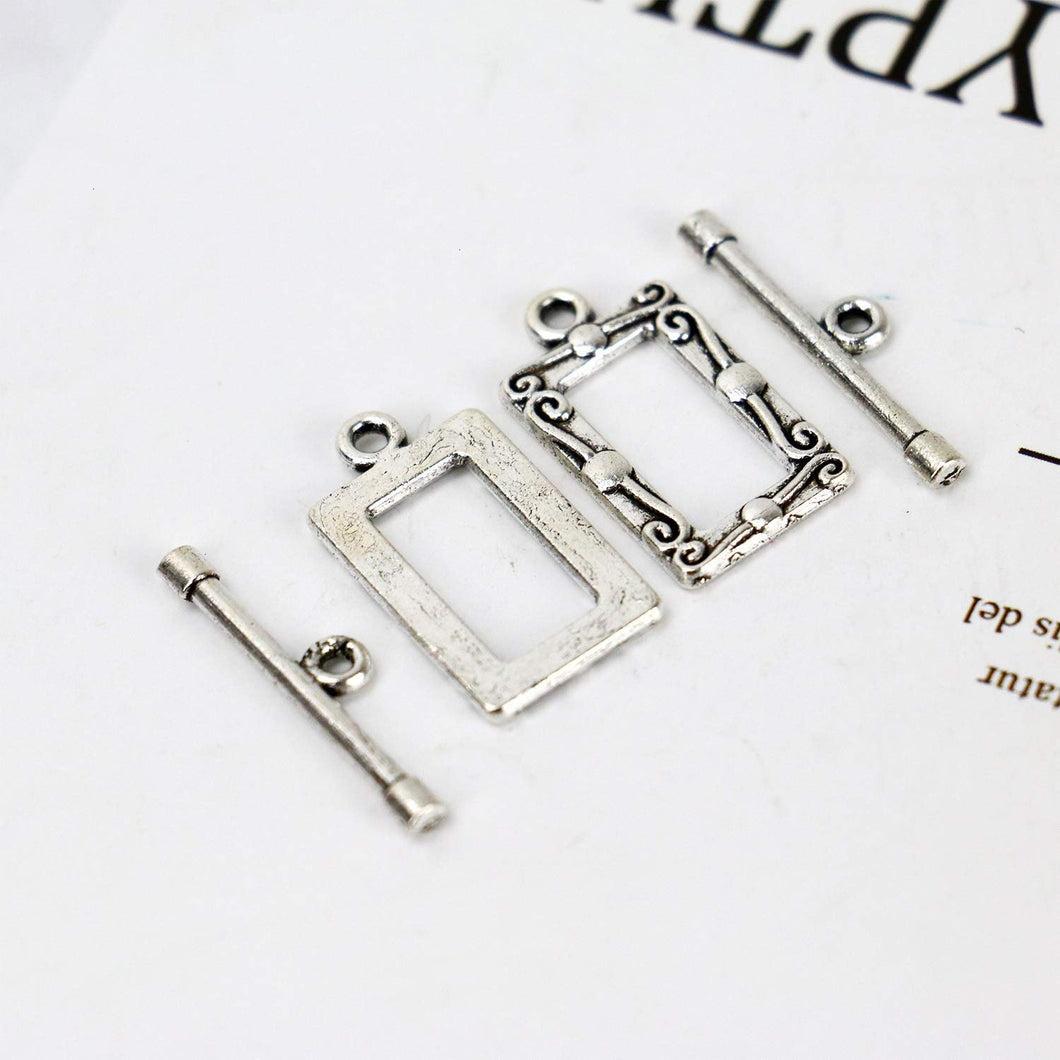 Toggle Clasps T Clasps Heart Clasps Bracelet Clasps Rectangle Toggle Clasps Silver Clasps Wholesale Clasps Findings 50 sets PREORDER