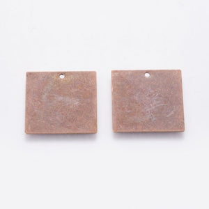 Metal Stamping Blanks Blank Charms Square Blanks Copper Blanks Blank Pendants Hand Stamping Blank Brass Blanks Rectangle Pendants 5 pcs