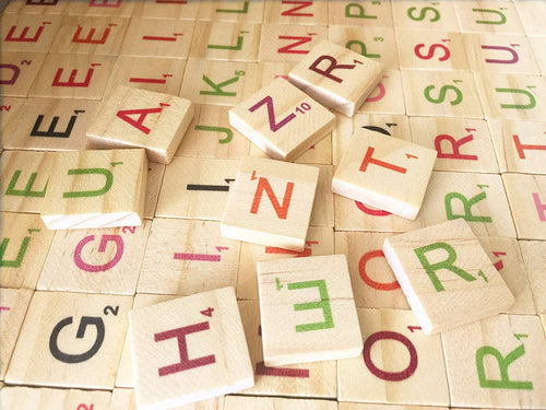 Wooden Tiles Alphabet Tiles Wooden Letter Tiles Letter Tile Cabochons Wood Flatbacks Wooden Squares BULK Tiles 100pcs 20mm
