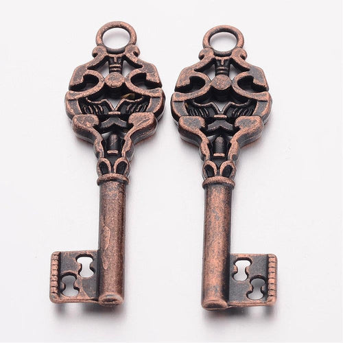 Bulk Skeleton Keys Antiqued Copper Key Charms Key Pendants Steampunk Keys 2 Sided Keys Copper Skeleton Key Wholesale Keys 200pcs PREORDER