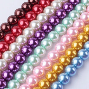 Wholesale Beads Bulk Beads 8mm Glass Pearls 8mm Beads Assorted Beads 8mm Glass Beads 8mm Pearls 20 Strands 2200 pieces PREORDER