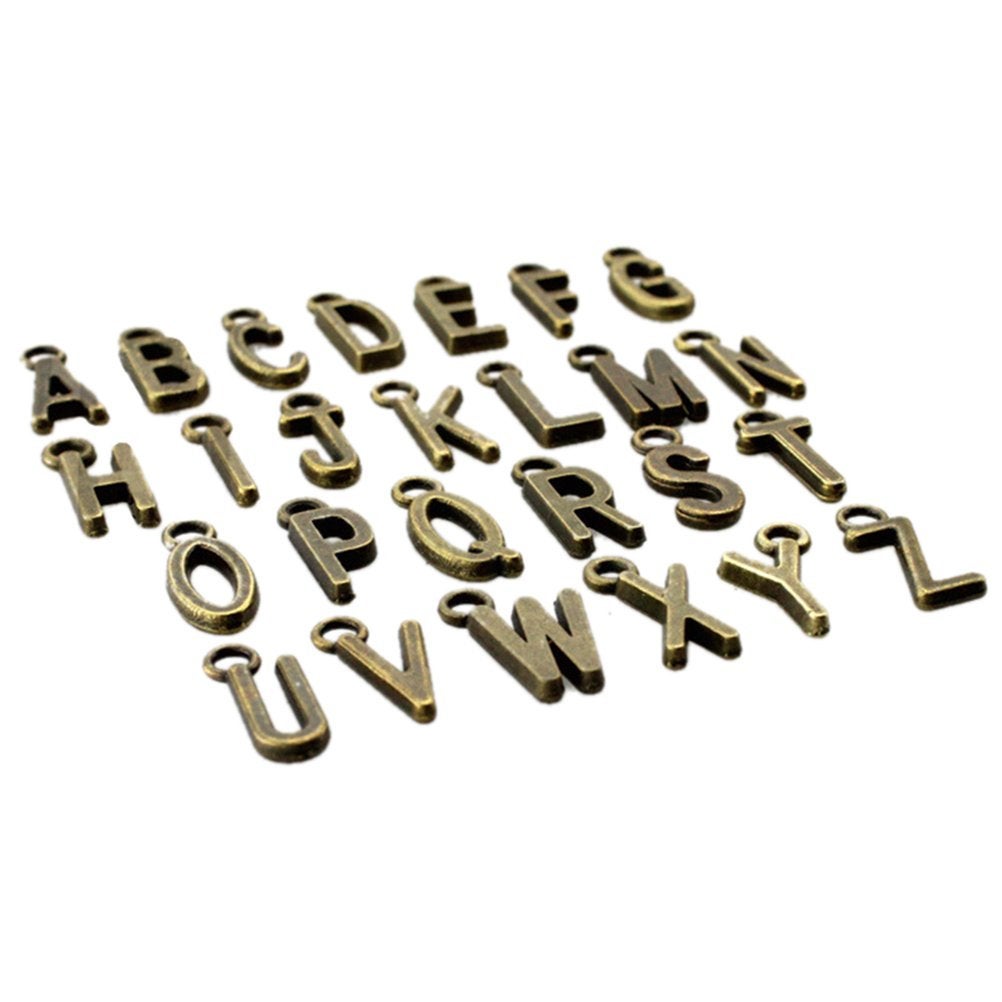 Alphabet Charms Letter Charms Antiqued Bronze Letter Charms Initial Charms BULK Charms Wholesale Charms 130pcs