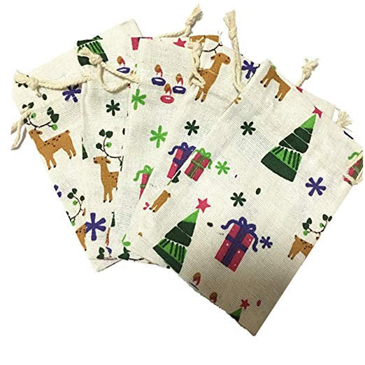 Burlap Gift Bags Christmas Burlap Bags Drawstring Bags Christmas Bags Favor Bags 6