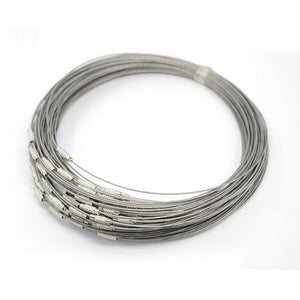 Wholesale Neckwires Silver Stringing Material Necklaces Steel Wire Necklaces 17.5" each 100 pieces PREORDER