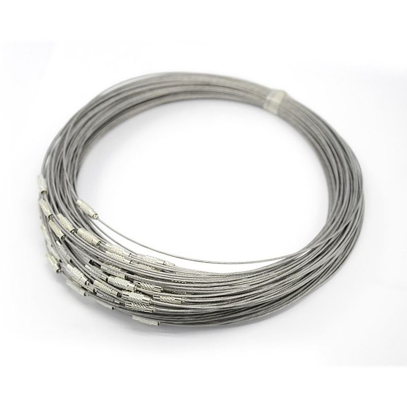 Wholesale Neckwires Silver Stringing Material Necklaces Steel Wire Necklaces 17.5