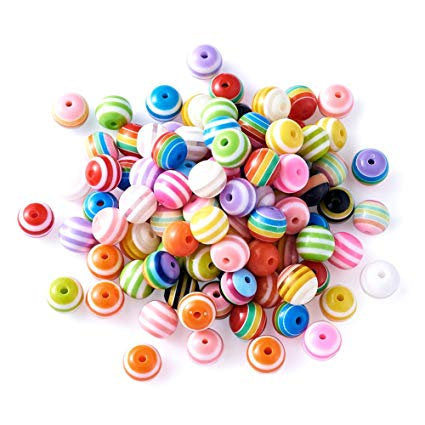 Bulk Beads Wholesale Beads Striped Beads Acrylic Beads Large Lot 1000pcs 10mm Beads PREORDER