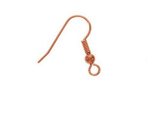 Copper Earring Wires Real Copper Ear Wires Earring Findings Copper Wires Fishhook Wires Coil End Wires BULK 50pcs