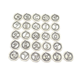 Alphabet Charms Letter Charms Antiqued Silver Letter Charms Initial Charms BULK Charms Wholesale Charms 52pcs 2 Full Alphabet Sets