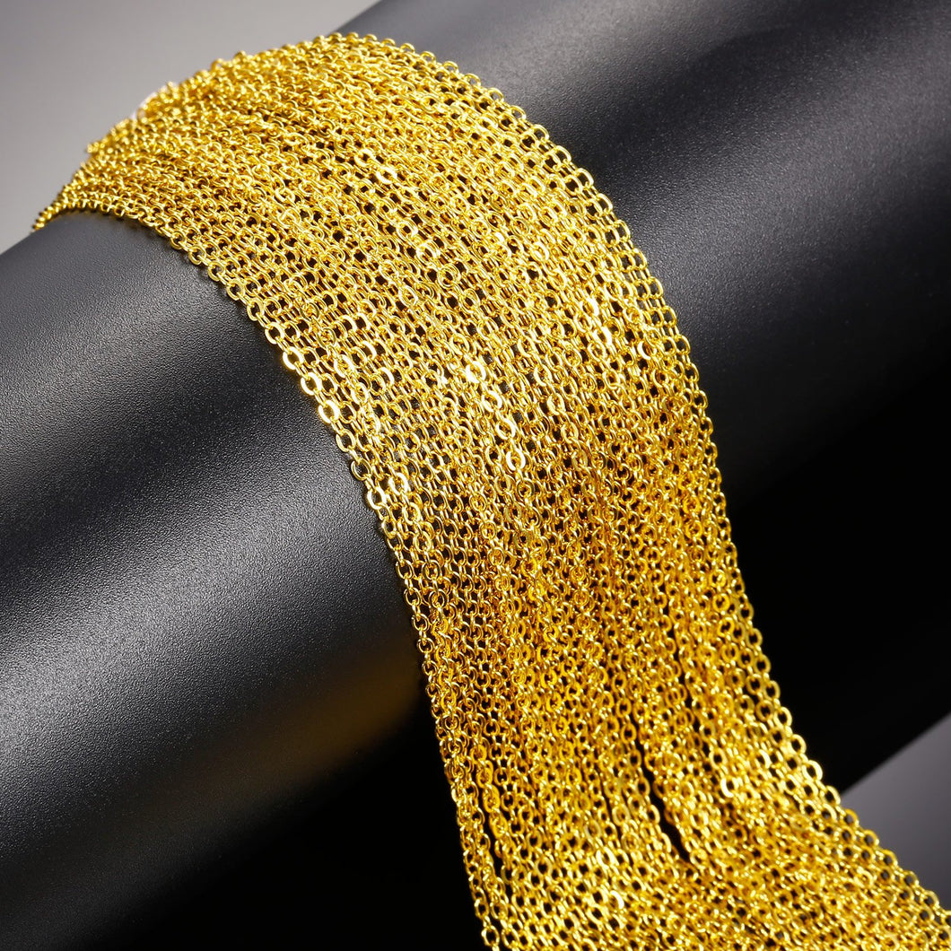 Bulk Chain Gold Chain Chains For Necklaces Wholesale Chain Cable Chain 30 Feet BULK Chains Jump Rings Lobster Clasps
