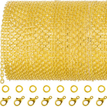 Load image into Gallery viewer, Bulk Chain Gold Chain Chains For Necklaces Wholesale Chain Cable Chain 30 Feet BULK Chains Jump Rings Lobster Clasps