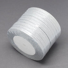 Load image into Gallery viewer, Bulk Ribbon Silver Organza Ribbon Silver Ribbon Rolls Wholesale Ribbon Glitter Ribbon 250 yards PREORDER