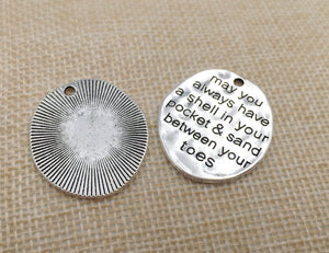 Quote Charms Word Pendants Antiqued Silver Ocean Quote Pendants Inspirational Charms BULK Charms Set Wholesale Charms 20pcs