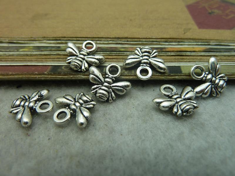 Bee Charms Bee Pendants Antiqued Silver Bee Charms Set BULK Charms Spring Charms Wholesale Charms 200pcs