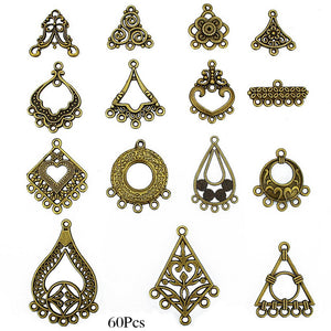 Chandelier Findings Antiqued Bronze Earring Findings Chandelier Pendants Earring Components Chandelier Earrings BULK Charms 60pcs