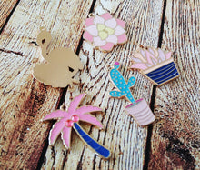 Load image into Gallery viewer, Succulent Charms Succulent Pendants Gold Enamel Charms Gold Charms Flamingo Charm Enamel Charms Set