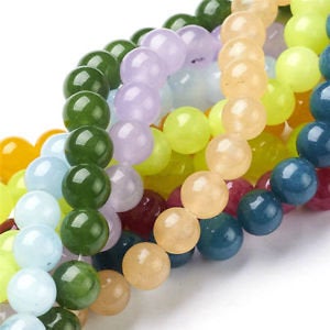 Bulk Beads Gemstone Beads Assorted Jade Beads Natural Jade Gemstone 6mm 620pcs Assorted Beads Mix Wholesale Beads 6mm Jade Beads