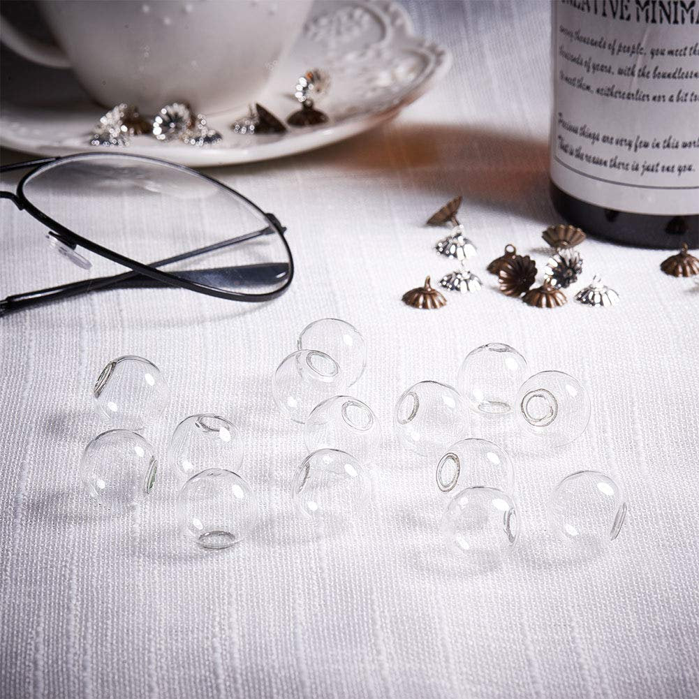 Empty Glass Charms Glass Globe Charms Empty Glass Beads Pendant Making Kit Charms Kit Clear Glass Ball Charms Fillable Beads Set of 30