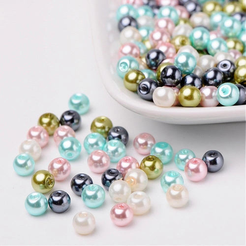 Wholesale Beads Bulk Beads 8mm Glass Pearls 8mm Beads Assorted Beads 8mm Glass Beads 8mm Pearls Pastel Beads 100pcs
