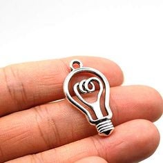 Lightbulb Charms Antiqued Silver Lightbulb Pendants Large Lightbulb Charms Bright Idea Charms Lightbulb Moment BULK Charms Wholesale 50pcs