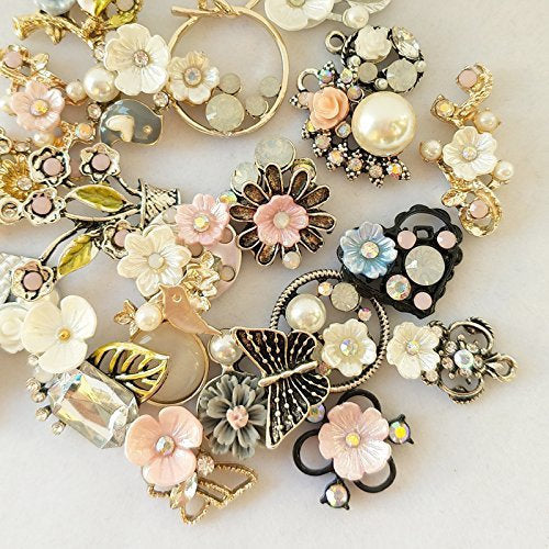 Floral Charms Set Vintage Style Charms Assorted Charms Lot Mixed Charms Flower Pendants Gold Charms Set 20pcs