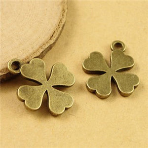 Shamrock Charms Antiqued Bronze Clover Charms Clover Pendants Shamrock Pendants Silver Charms BULK Charms Wholesale Charms 100pcs