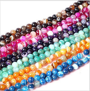 Bulk Beads Assorted Beads Lot Wholesale Beads Striped Agate Beads Agate Gemstone Beads 6mm Beads Mixed 10 strands 630pcs