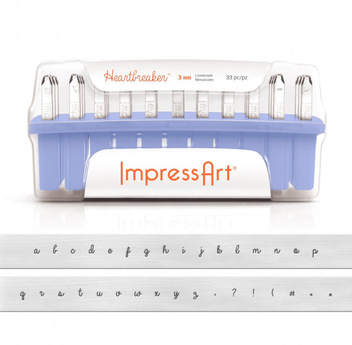 Metal Stamping Kit Impressart HEARTBREAKER Lowercase Stamps 3mm Hand Stamping + Design Stamps 2019 NEW RELEASE