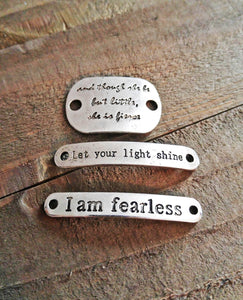 Quote Connectors Word Connectors Word Bands Quote Pendants 3pcs Antiqued Silver Assorted Quotes Word Pendants