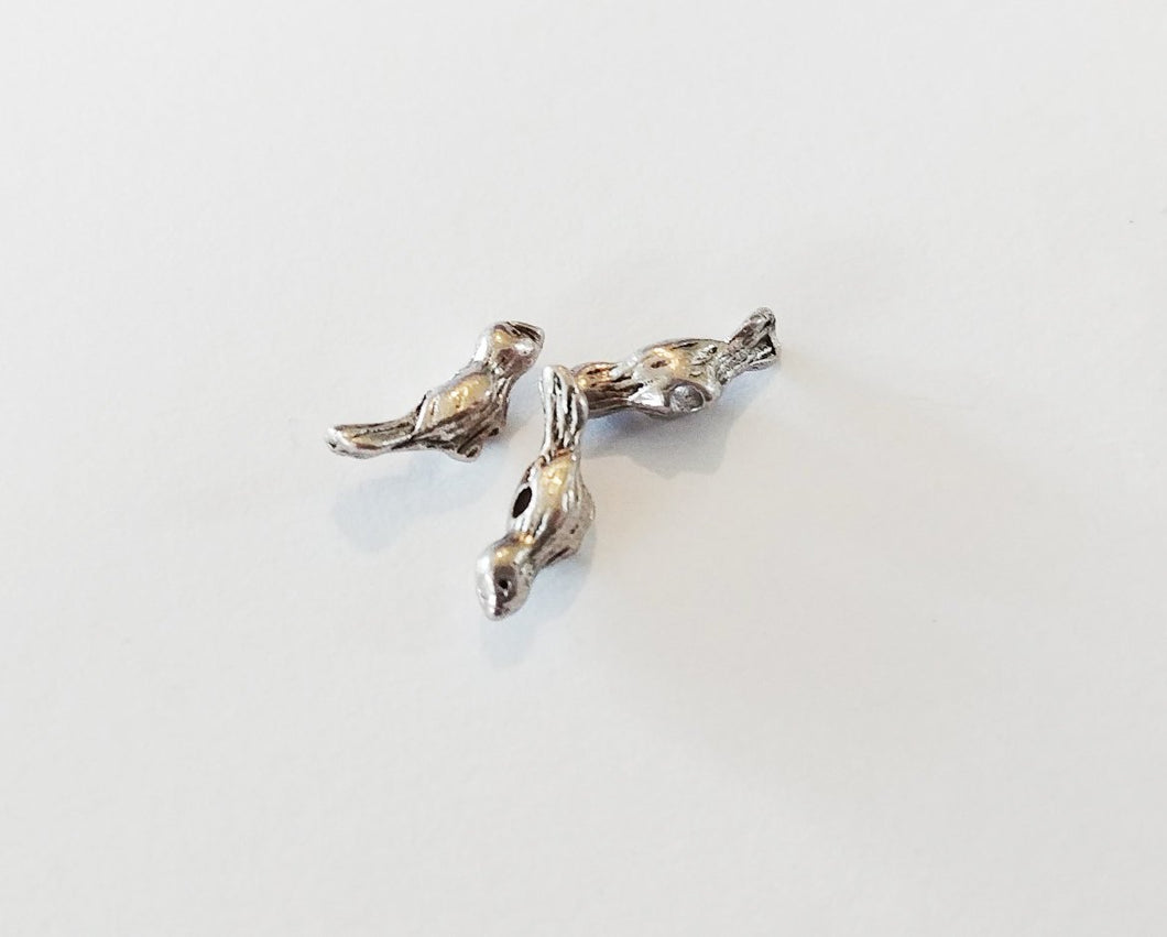 Tiny Bird Beads Antiqued Silver Spacer Beads Bird Spacer Beads Tiny Spacer Beads Bird Spacers 3pcs